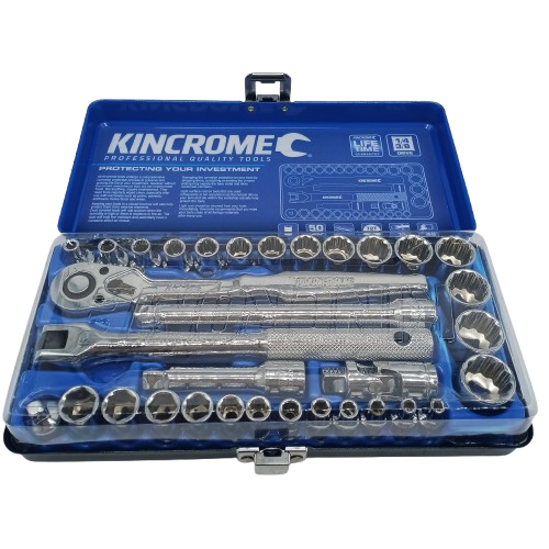 Kincrome 33 Piece 1/4 and 3/8 Inch Drive Metric Socket Set K28015 (WR 1421459)