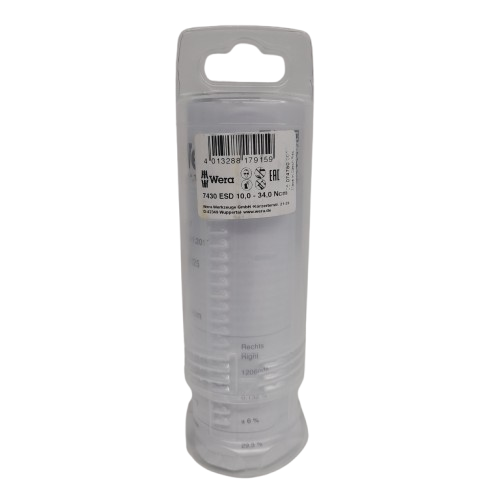 Wera 7430 ESD Torque Screwdriver 0.1-0.34 Nm 1/4″ Drive (LN)