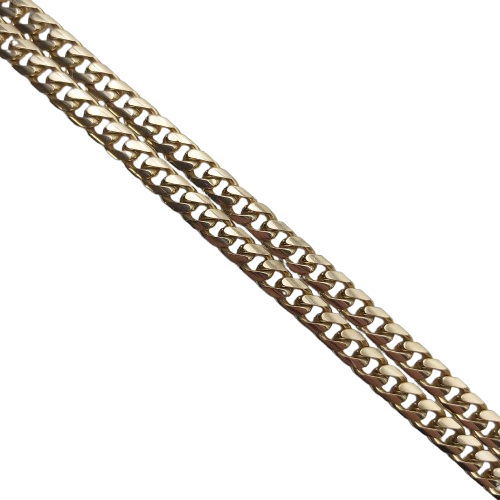 9ct Yellow Gold Curb Necklace – 54.8g – 55.3cm Length – 0.7cm Width – Stamped 375