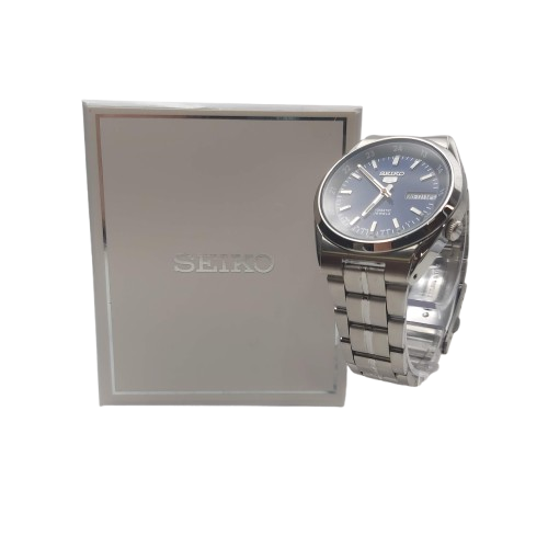 Vintage SEIKO 5 Blue 7S26-02C0 Railway Time Automatic Watch With Box and Spare Links