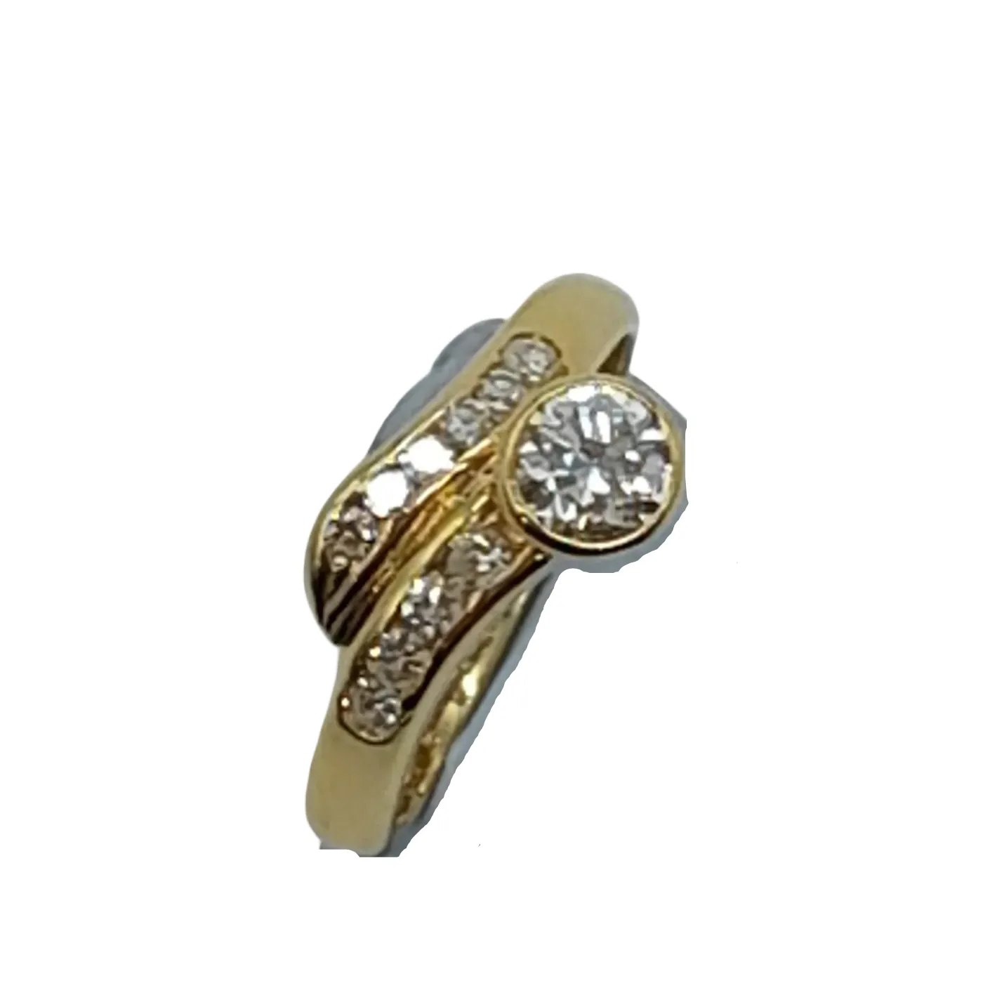 Ladies 18ct Yellow Gold 11 Stone Diamond Ring 0.41 TDW H 4 With Valuation