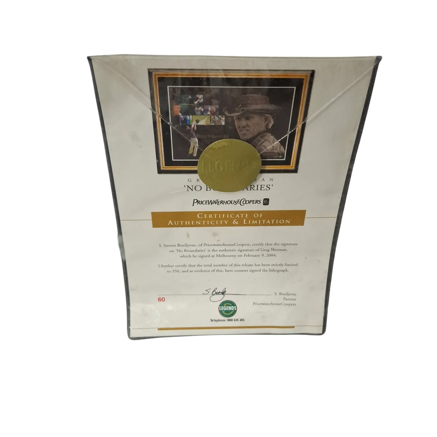 Greg Norman No Boundaries Framed Print Limited Edition 60/350 Back of Frame Damaged (WR 1402759) **Pick Up Only**