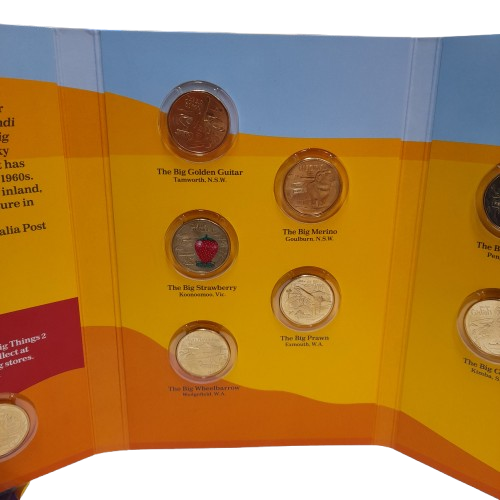 Aussie Big Things 2 Collectable Coins with Coloured $1 Big Strawberry Coin (LN)