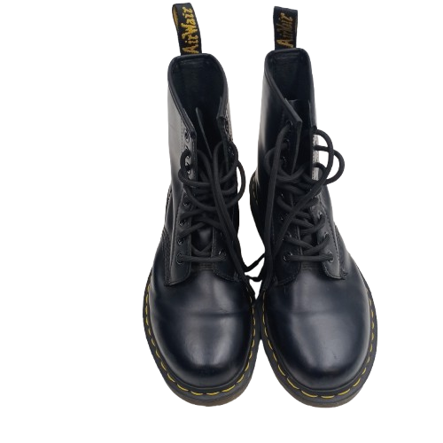 Unisex Dr Martens Boots 1460 Smooth, Black, Lightly Worn, Creasing Very Faint Scuffing, US 5.5/UK 4.5 (NA 1388719)