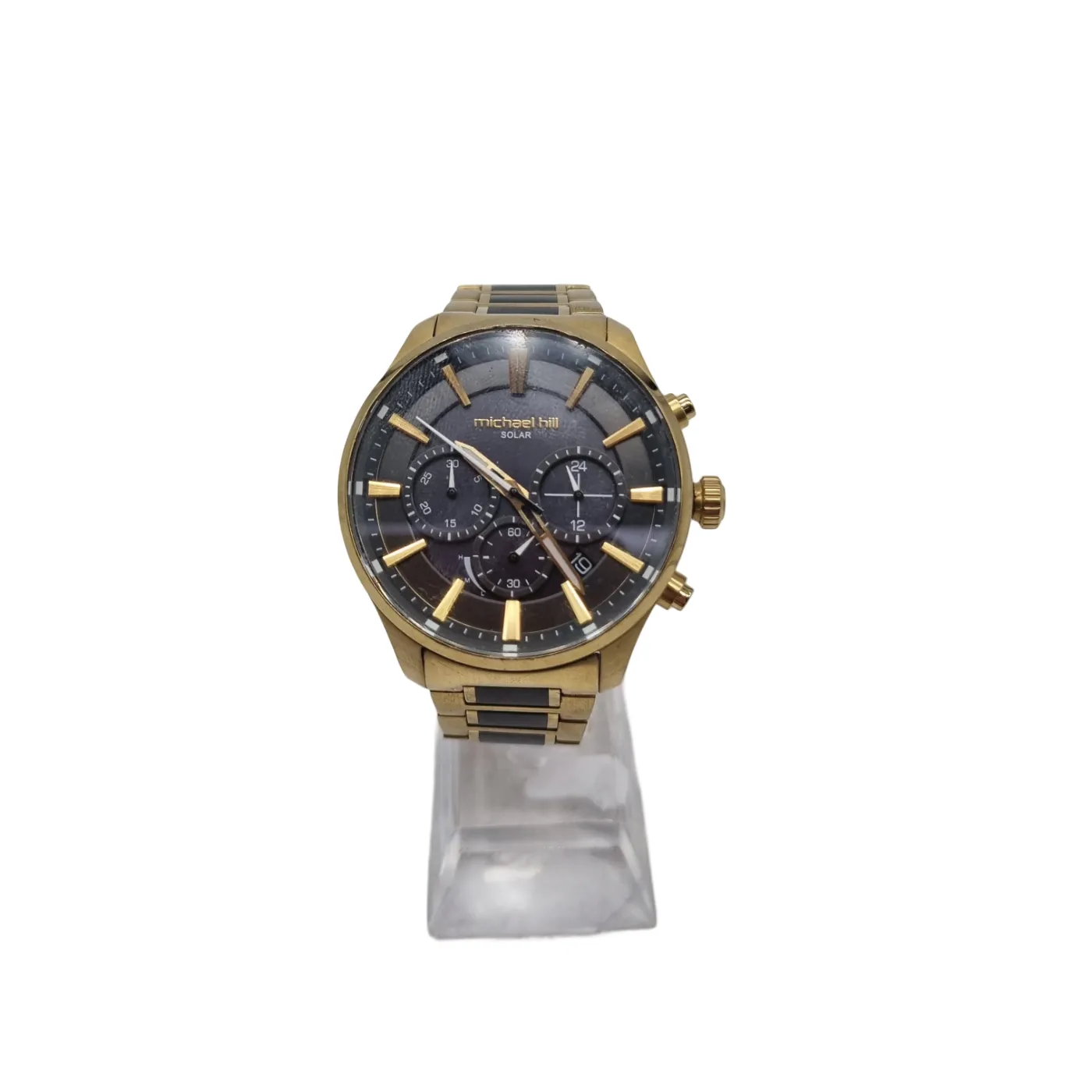 Michael Hill 9735 Solar Powered Men’s Watch with Gold and Black Tone in Stainless Steel (WR 1363712)