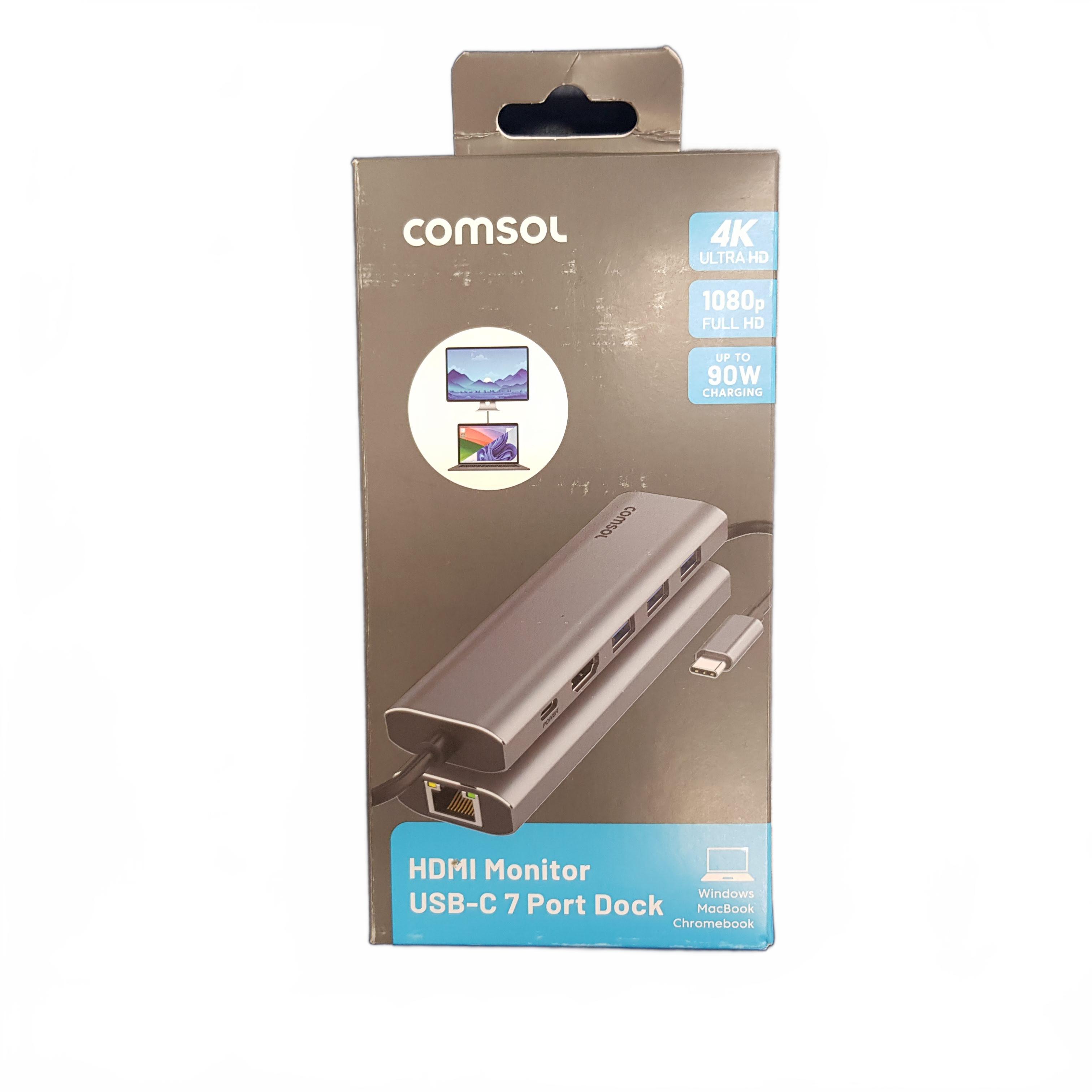 Comsol CMMP08 USB-C 7-Port 4K HDMI Laptop Dock Grey ***SECOND HAND** *(MR1425047)