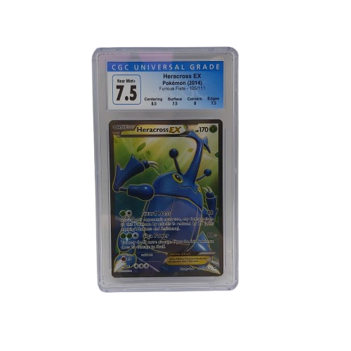 COLLECTABLE POKEMON CARD 2014 EX HERACROSS  NEAR MINT 7.5
