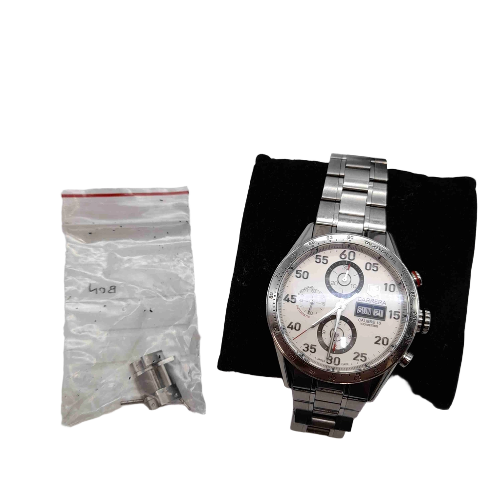Tag Heuer Carrera Calibre 16 CB2A11 Mens Silver Stainless Steel Watch + Box + Book (1436554)