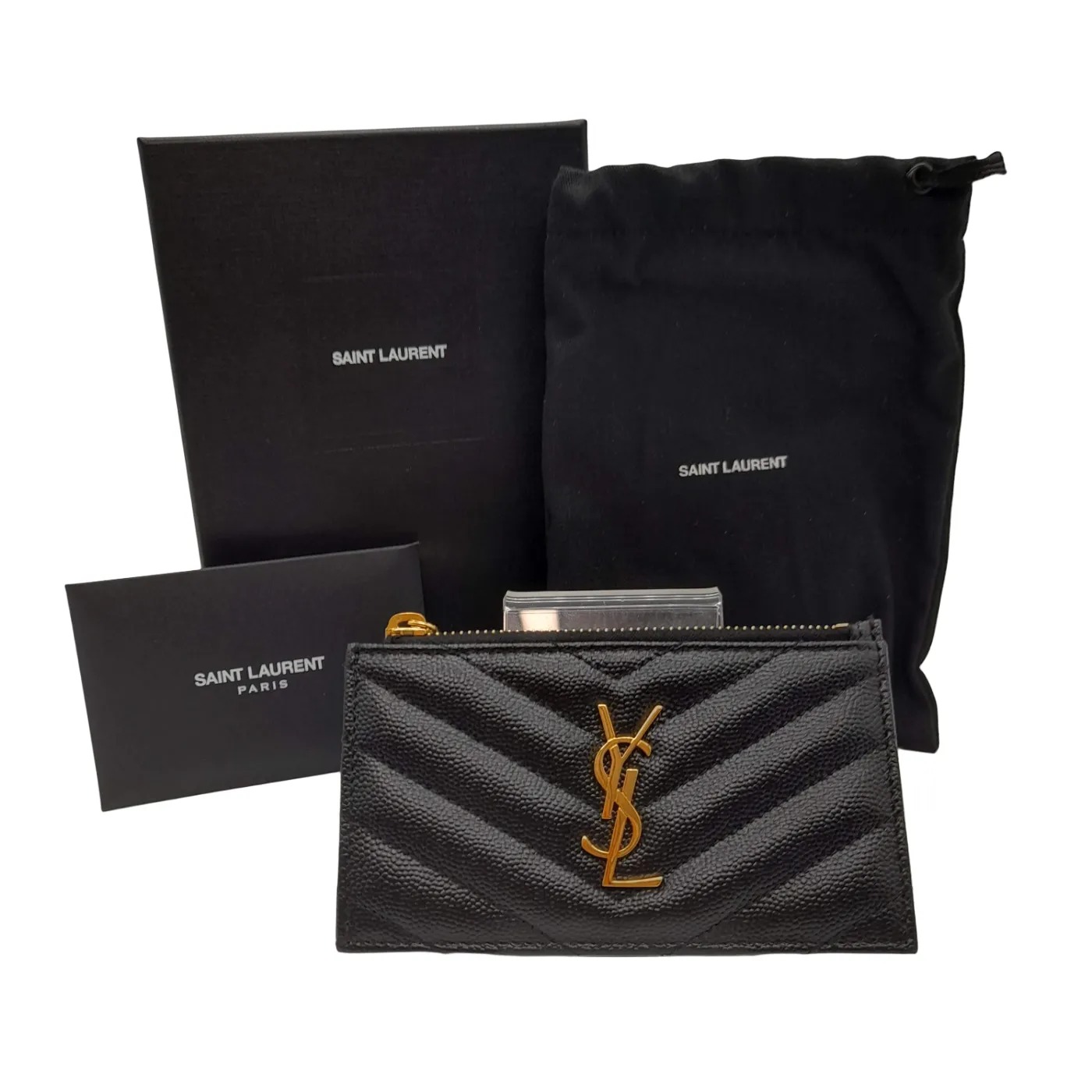 Saint Laurent Paris Monogram Fragments Card Case With Box And Dust Bag