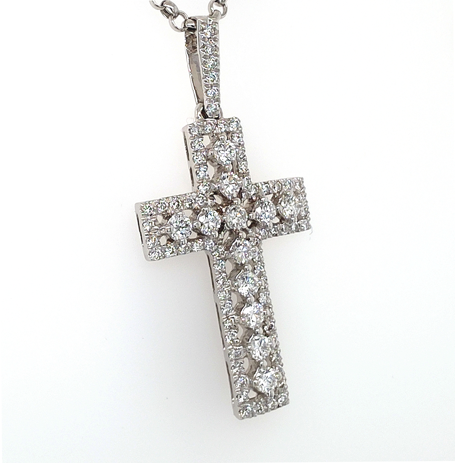 Ladies 14ct White Gold Laborartory Grown Diamond Set Cross (MR1391691) With Valuation
