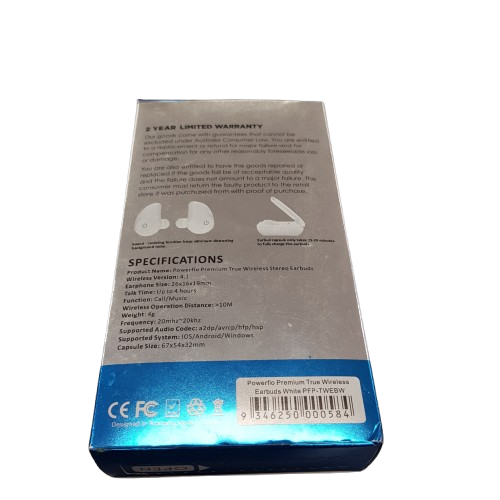 POWERFLO PREMIUM BLUETOOTH EARBUDS Like New In Box