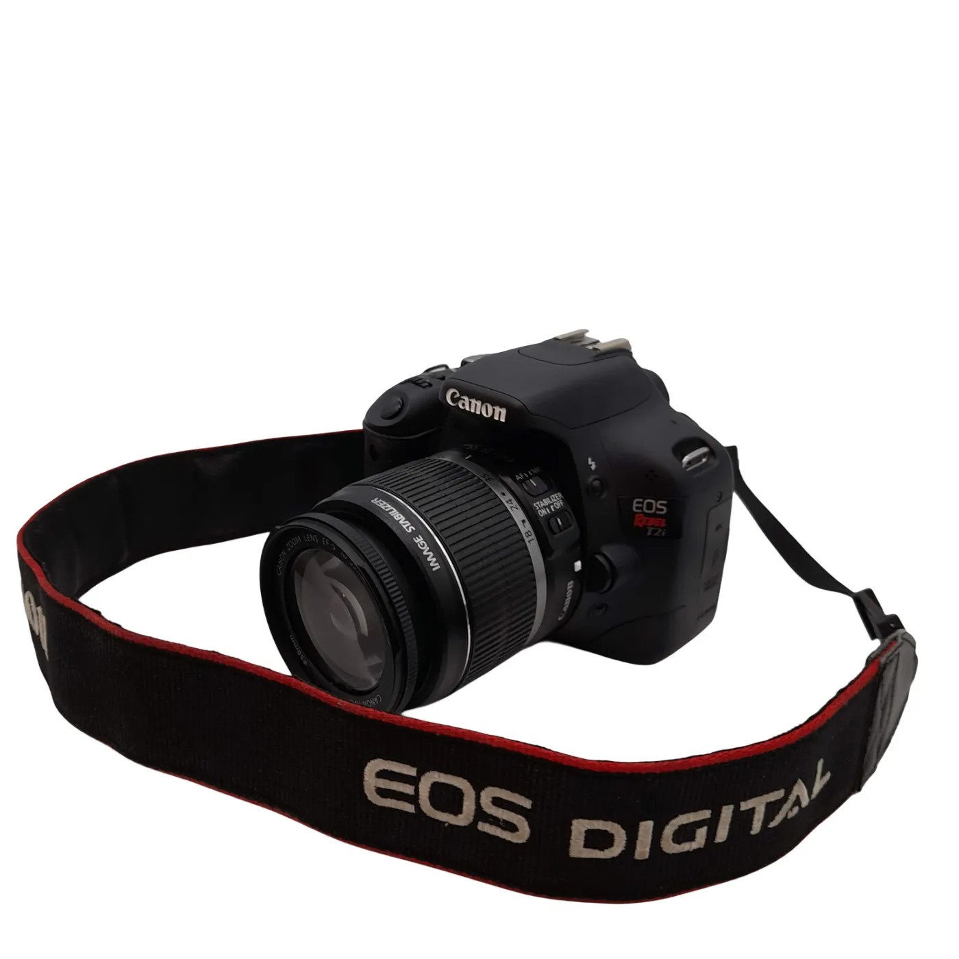 Canon SLR Camera DS126271 EOS Rebel T2i Black With 18-55mm Lens +Charger +Strap +Battery (WL1410406)