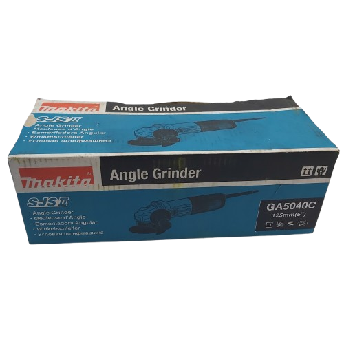 Makita GA5040C 125mm/5in Angle Grinder, 240V, Teal Blue, Like New; With Box, Manual, Handle, Guard, Spanner + Disc (CP 1360229)