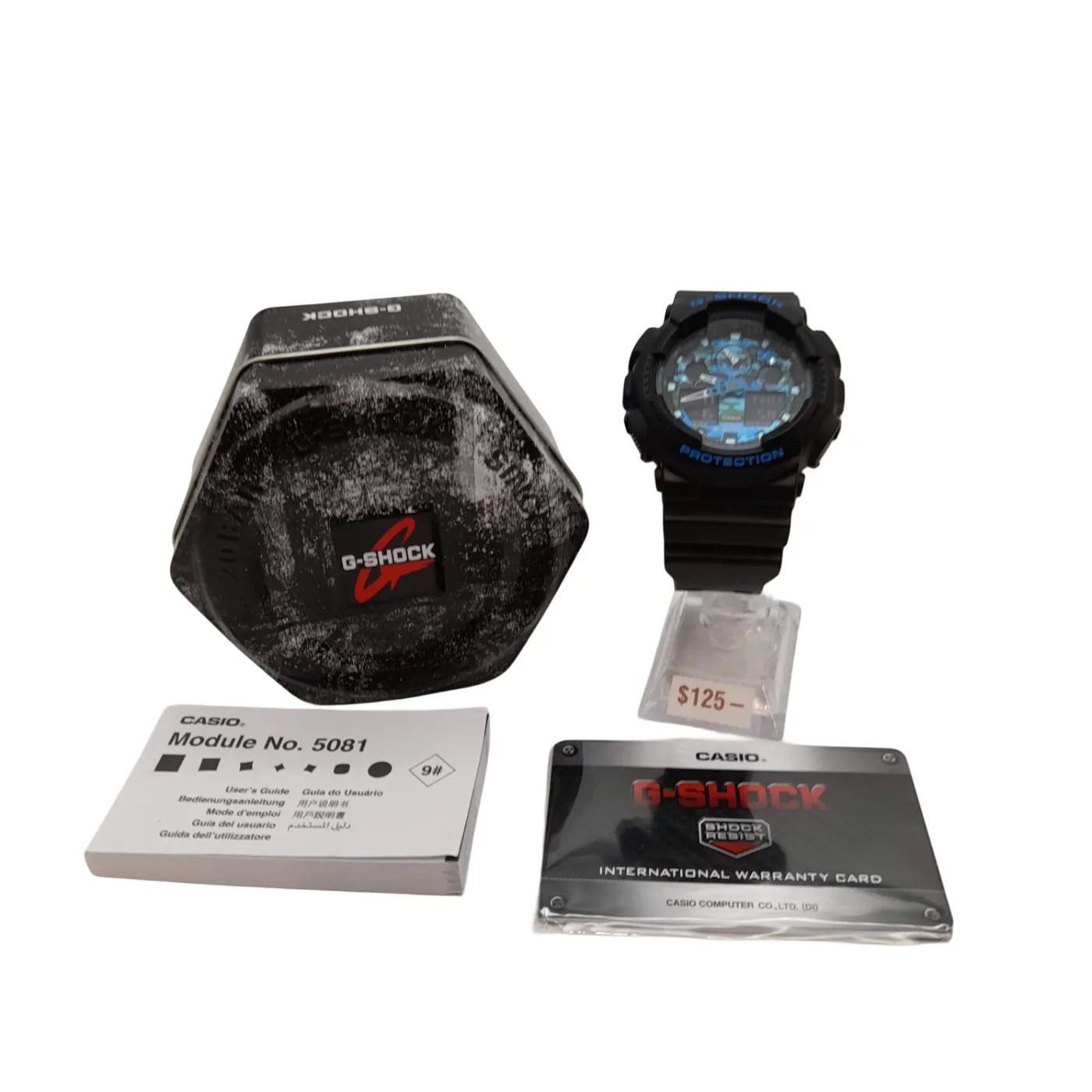 Casio G-Shock GA-100CB Black Blue Analogue Digital Watch (WL)