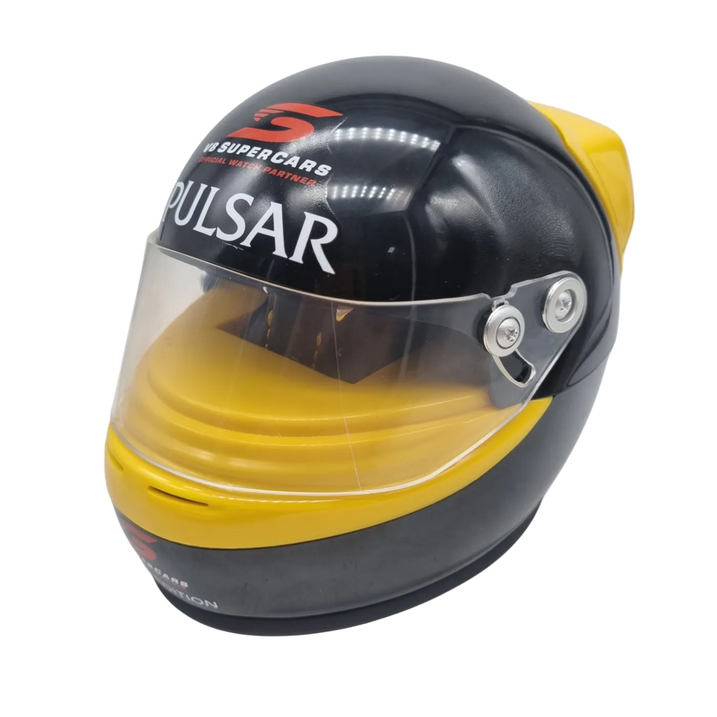 Mens Yellow Pulsar Watch V8 Supercars With Box And Helmet Case (WR 1369859)