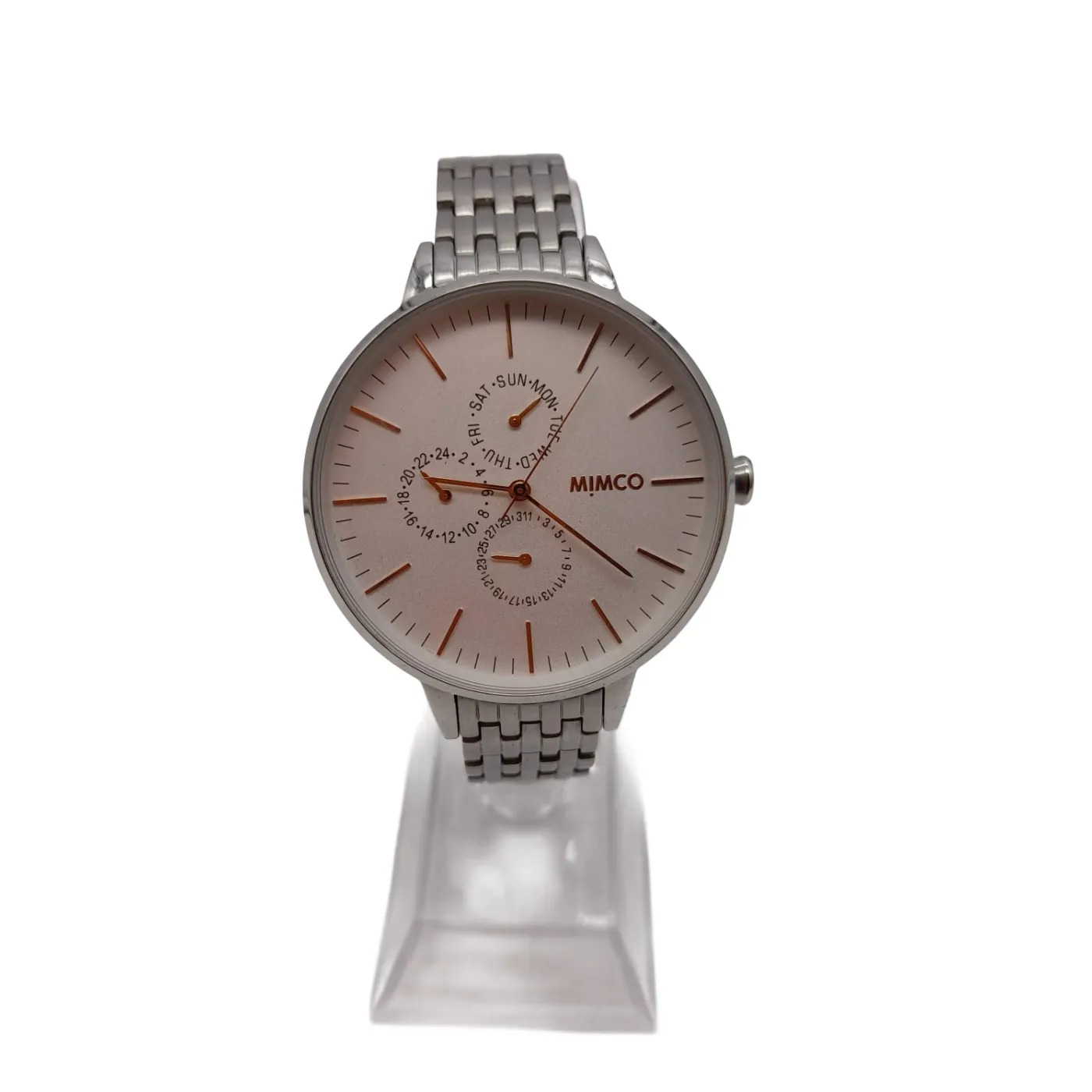 Mimco Timepeace Stainless Steel Silver Analogue Watch With Box (WL1417373)