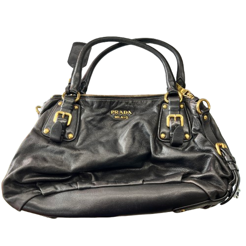 Prada Leather Handbag Large Black (MK)