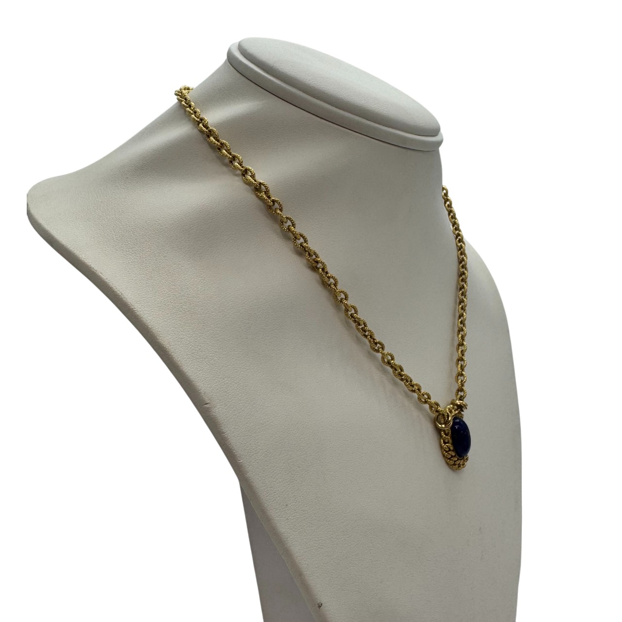 Ladies 18ct Yellow Gold Single Stone Lapis Lazuli Necklet 44cm with Valuation – WL 1317070