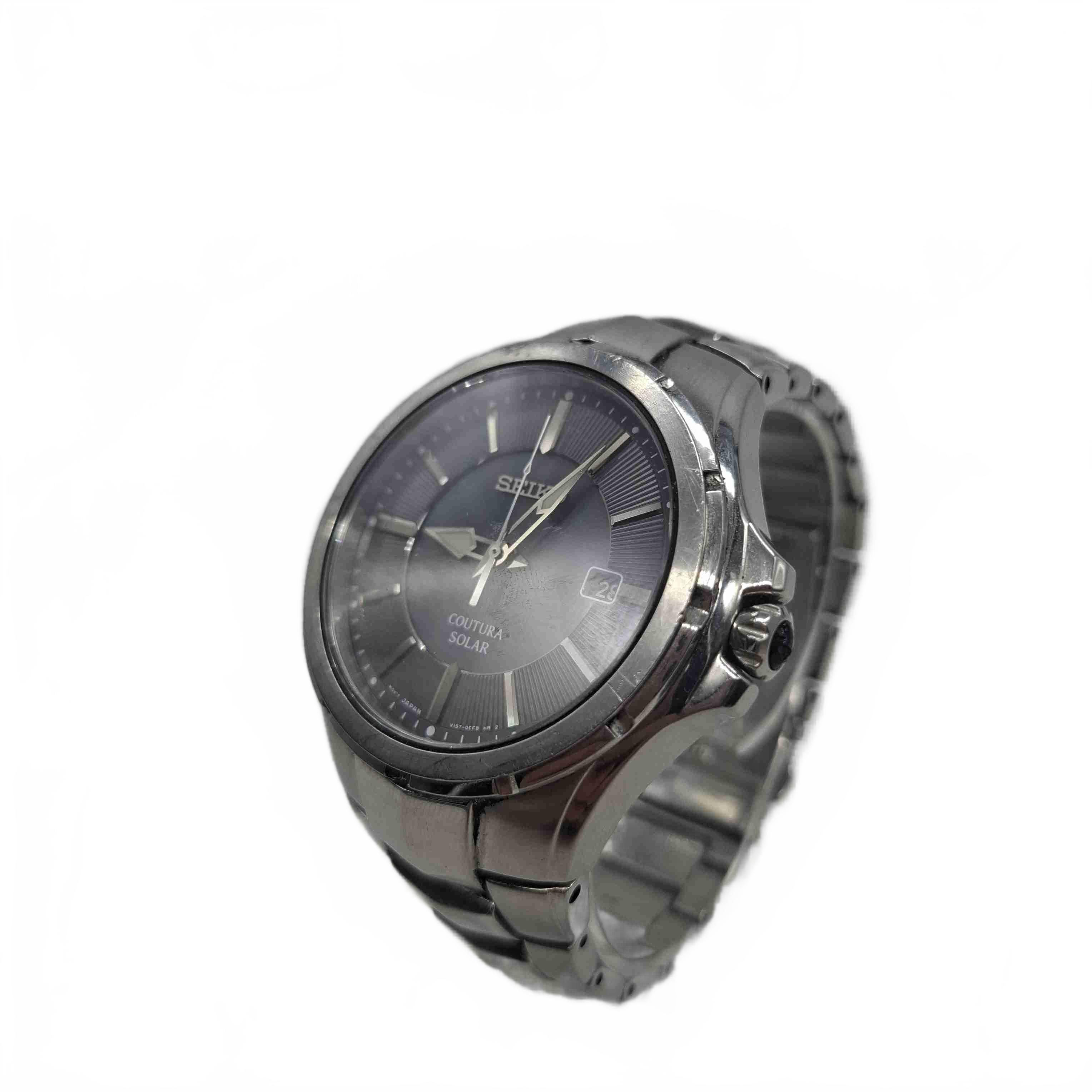 Seiko Watch V157-0BL0 Silver Steel Analogue Grey Sapphire Crystal (WR 1432743)