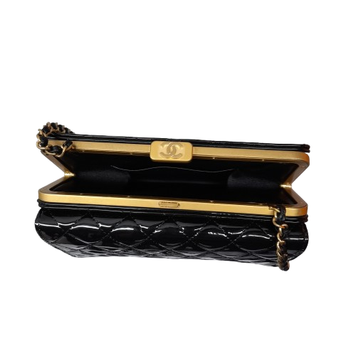 CHANEL Black Lambskin Clutch with Chain  ( Box & Dust Bag) (MR)