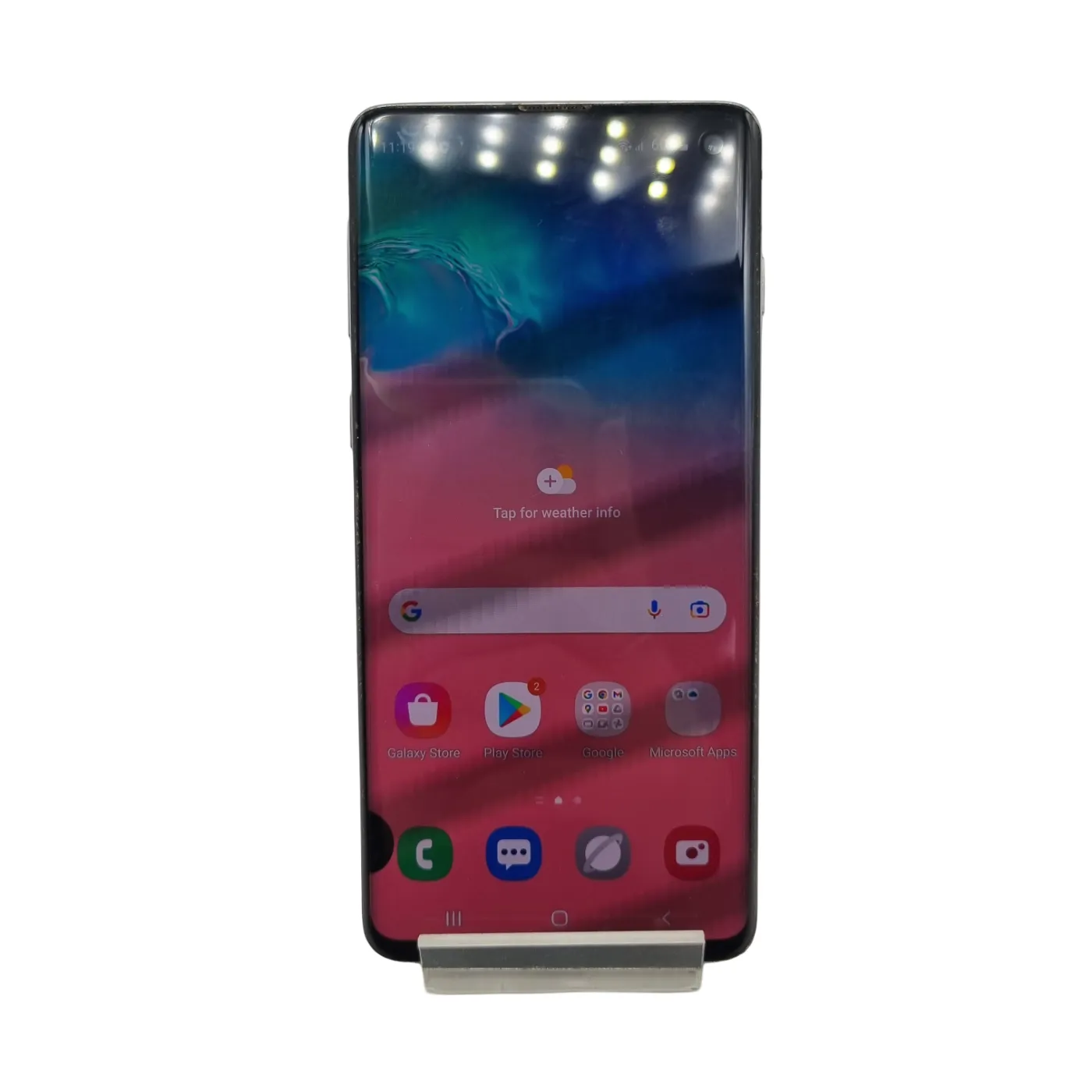 *Sold As Is* Samsung Galaxy S10 128GB SM-G973F Mobile Phone + Case *Black Spot LCD Damage* – Optus Locked (WR 1349771)