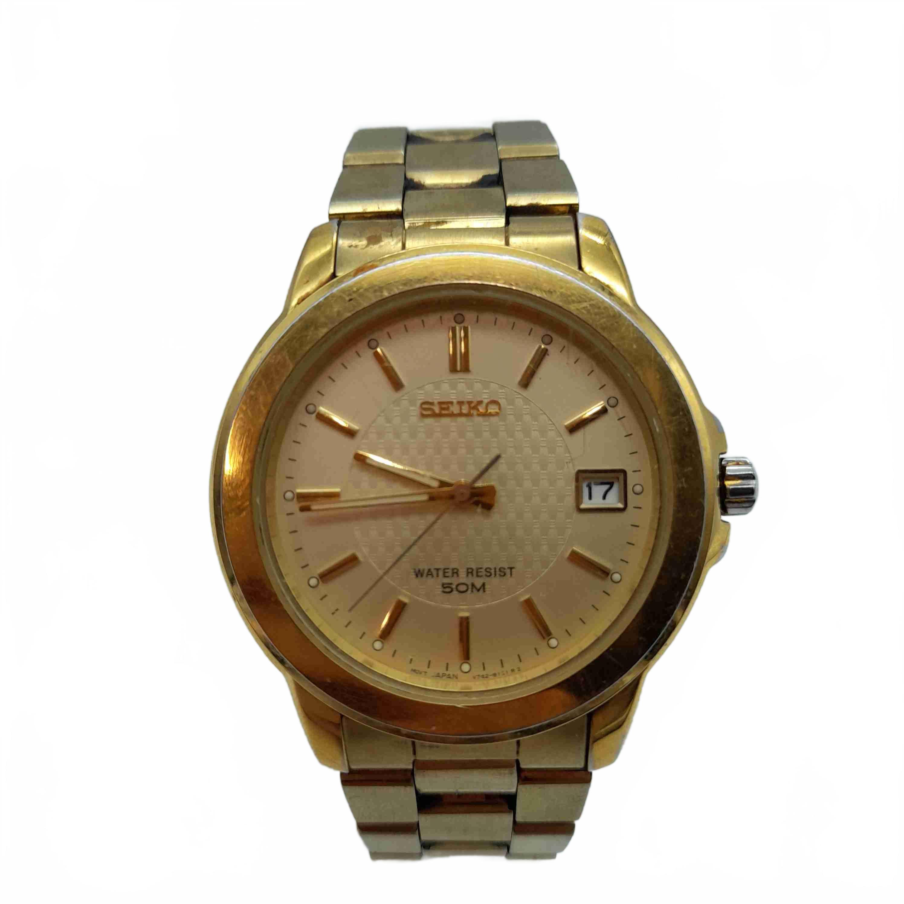 Seiko V742-8119 Gold Stainless Steel Analog Watch (WL 1433997)