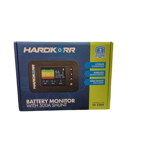 Hardkorr Battery Monitor with 500a Shunt 10-120v (LE)