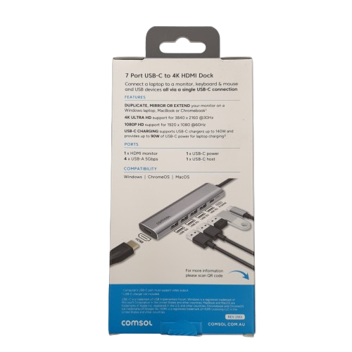 Comsol USB-C to 4K HDMI Multiport Adaptor (Like New) (LN)