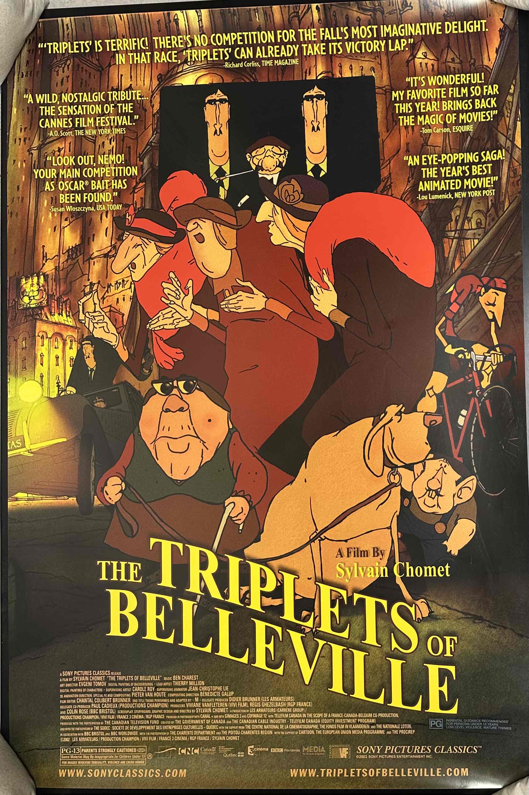THE TRIPLETS OF BELLEVILLE 2003 AUSTRALIAN CINEMA SINGLE SIDED ONE-SHEET MOVIE POSTER