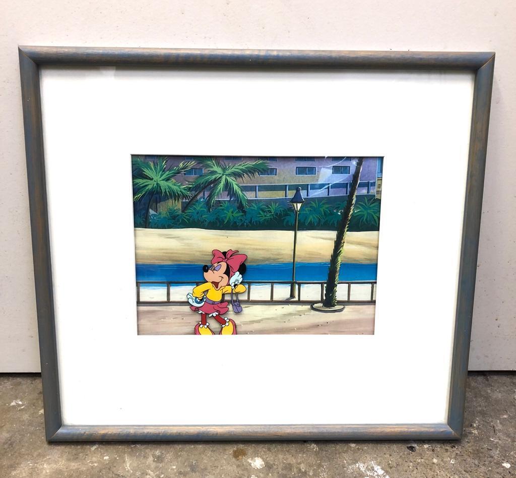 FRAMED LOONEY TUNES ANIMATION CELL OF POSING MINNIE MOUSE.