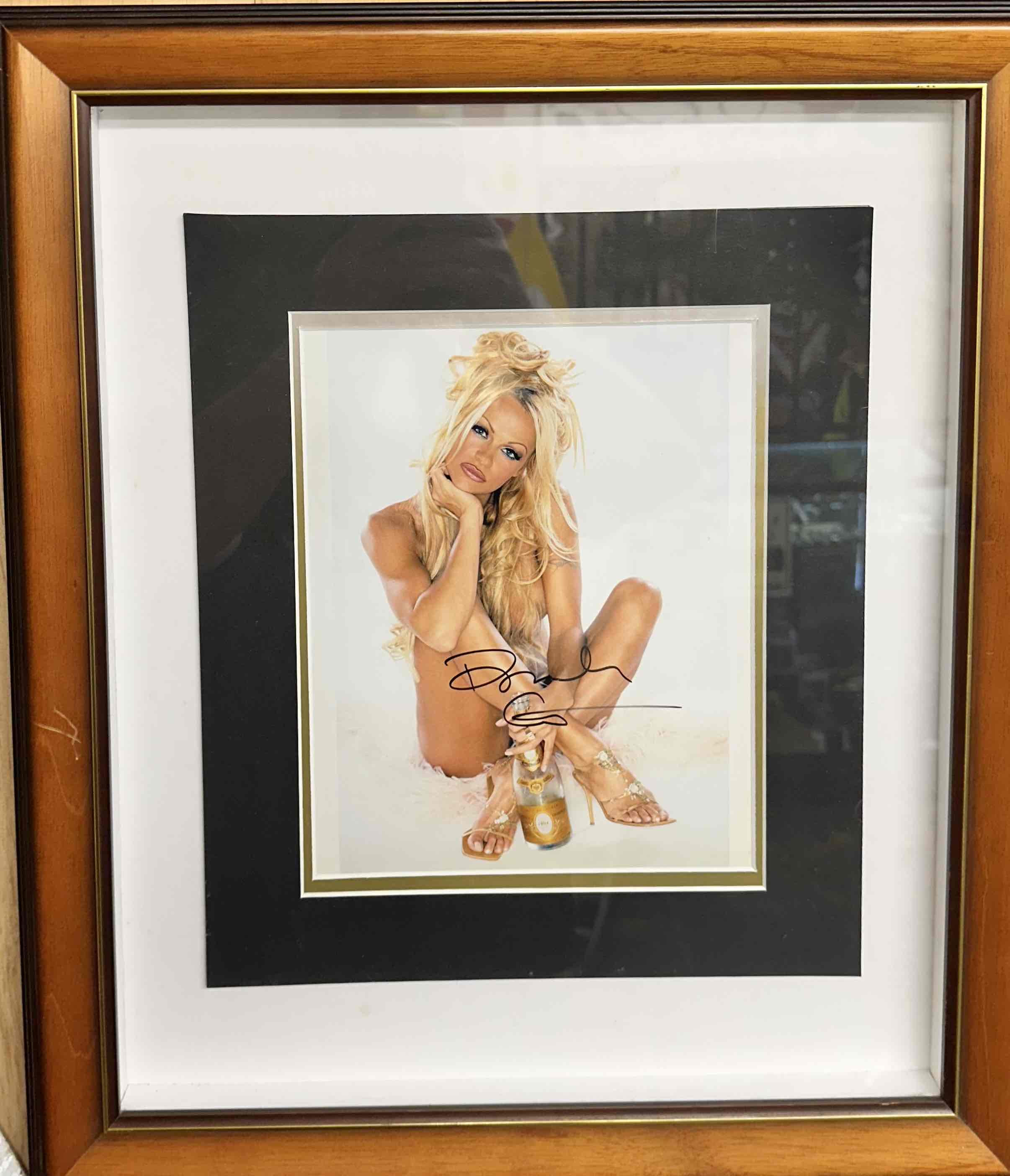 PAMELA ANDERSON SIGNED PHOTO FRAMED