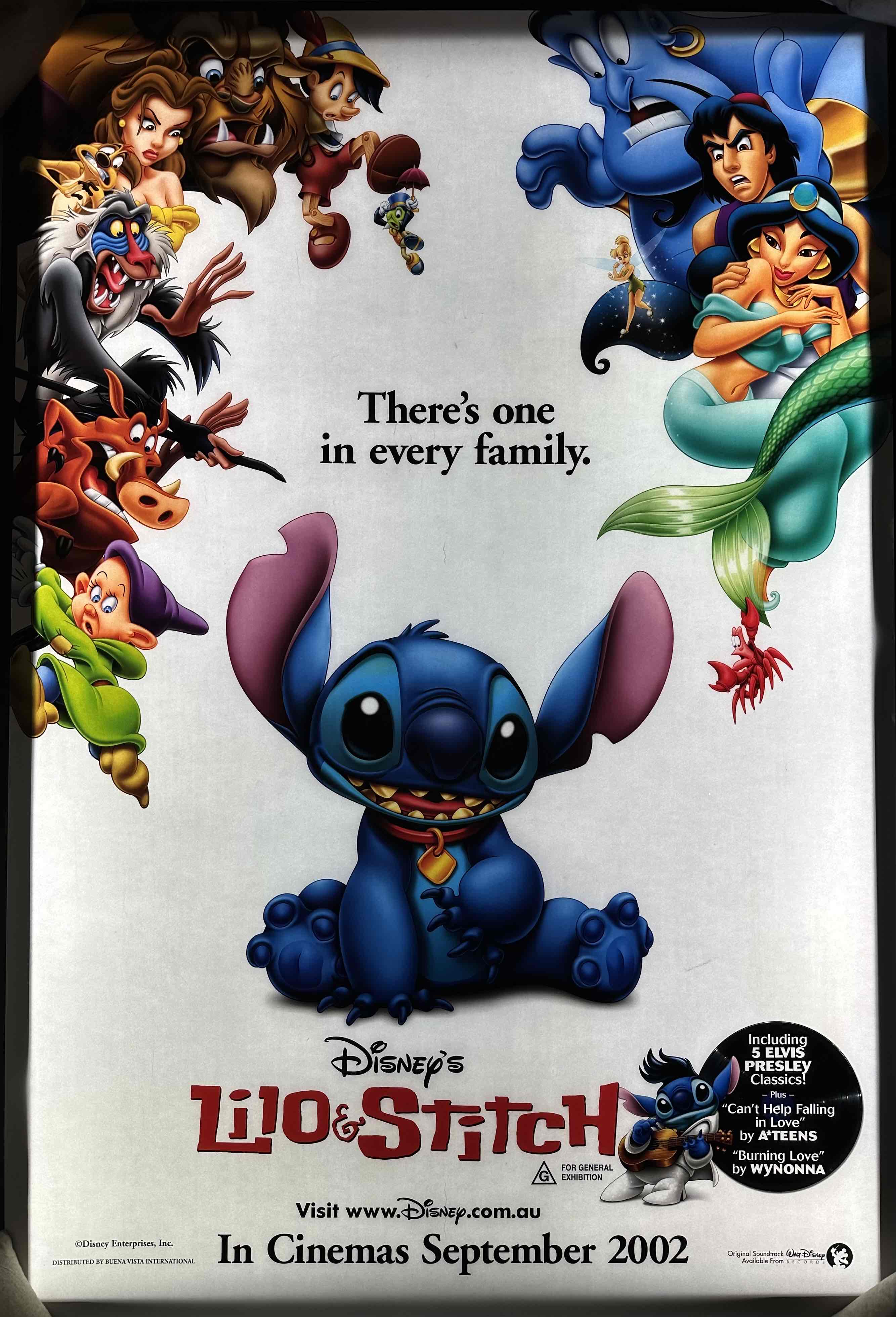 LILO & STITCH 2002 AUSTRALIAN CINEMA DOUBLE SIDED ONE-SHEET MOVIE POSTER