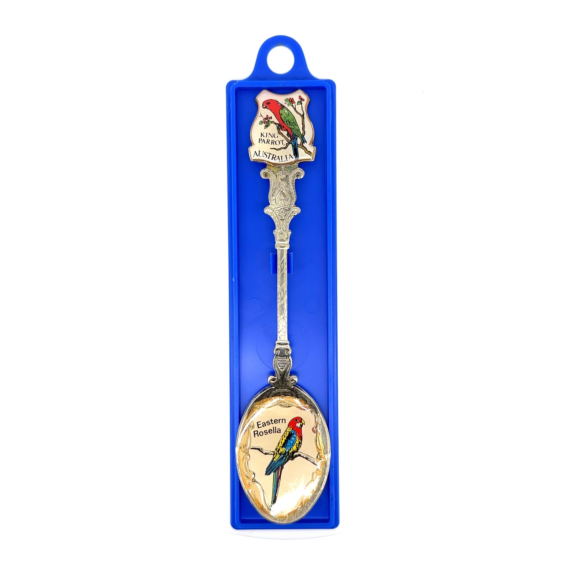 AUSTRALIA EASTERN ROSELLA SILVER PLATED SPOON IN PLASTIC CASE