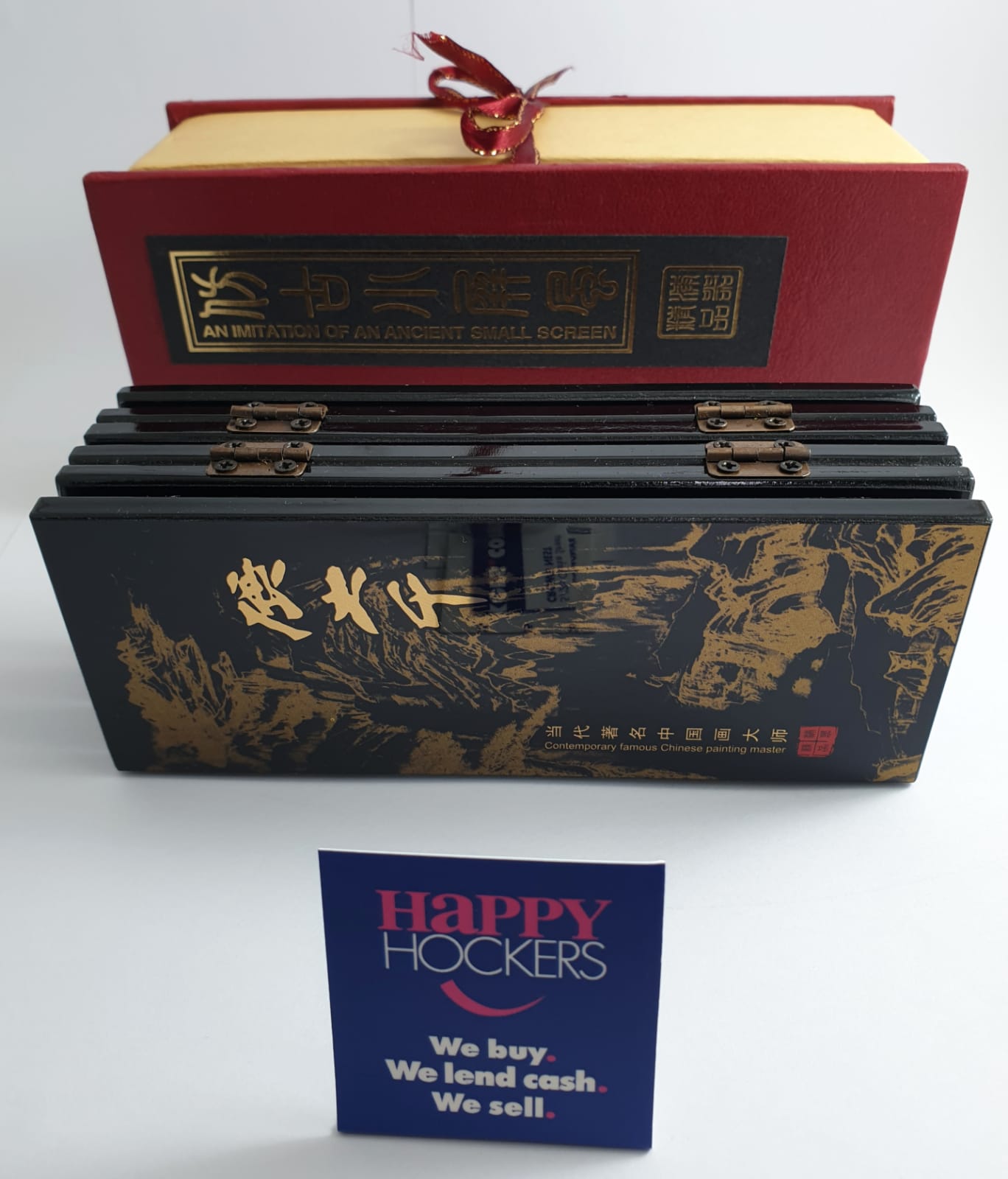 MINI CONTEMPORARY CHINESE PAINTING MASTERS FOLDING SCREEN ZHANG DAQIAN