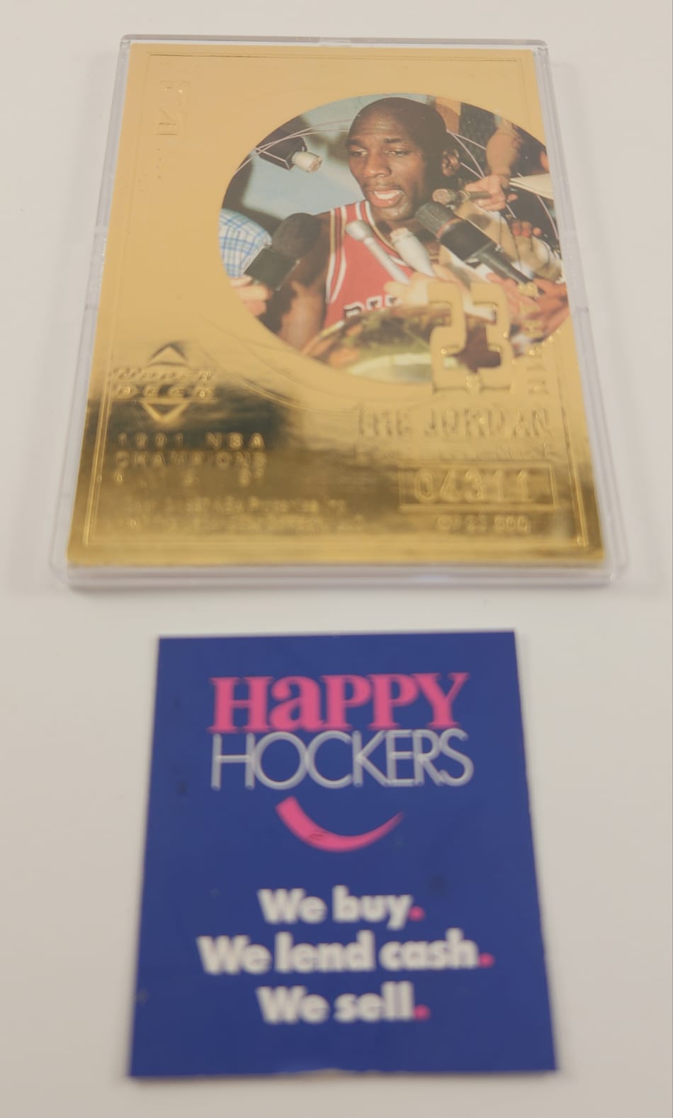 UPPER DECK BASKETBALL CARD, 23 NIGHTS THE JORDAN EXPERIENCE. #04311 WRAPPED IN THIN 22KT GOLD FILM