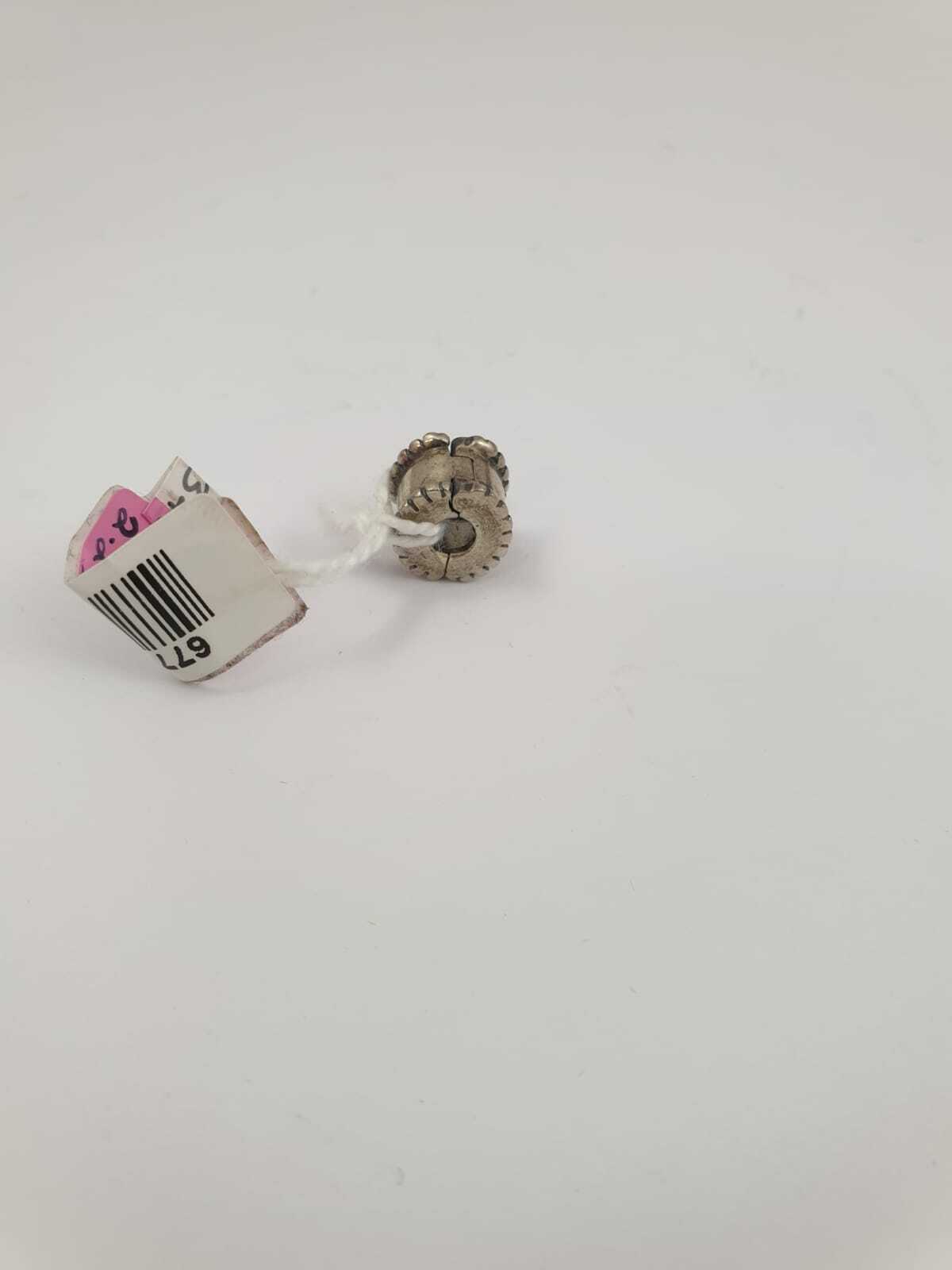 AUTHENTIC PANDORA SILVER PATTERNED CHARM BEAD