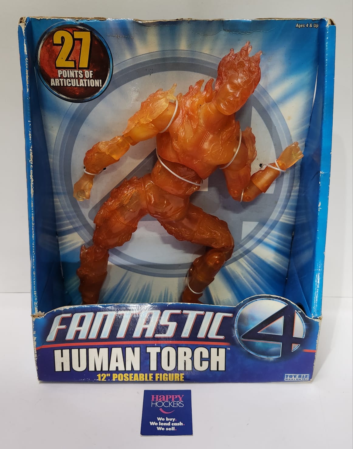 TOY BIZ FANTASTIC FOUR ACTION FIGURE MODEL: HUMAN TORCH. 12 INCH POSEABLE FIGURE