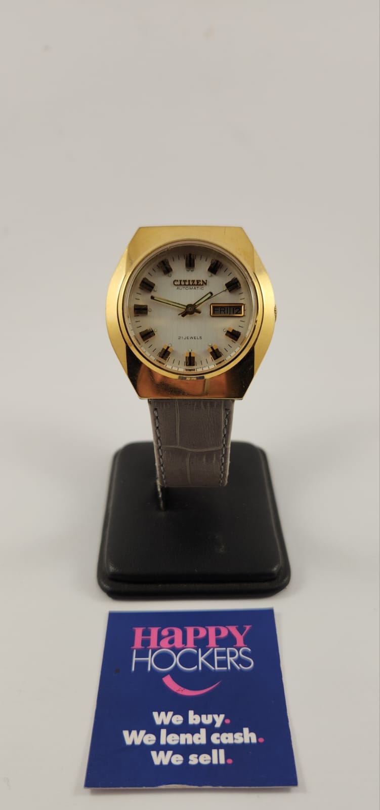 CITIZEN WATCH MODEL: 4-B20553Y. 38MM STAINLESS STEEL CASE. JAPANESE 21 JEWEL AUTOMATIC MOVEMENT