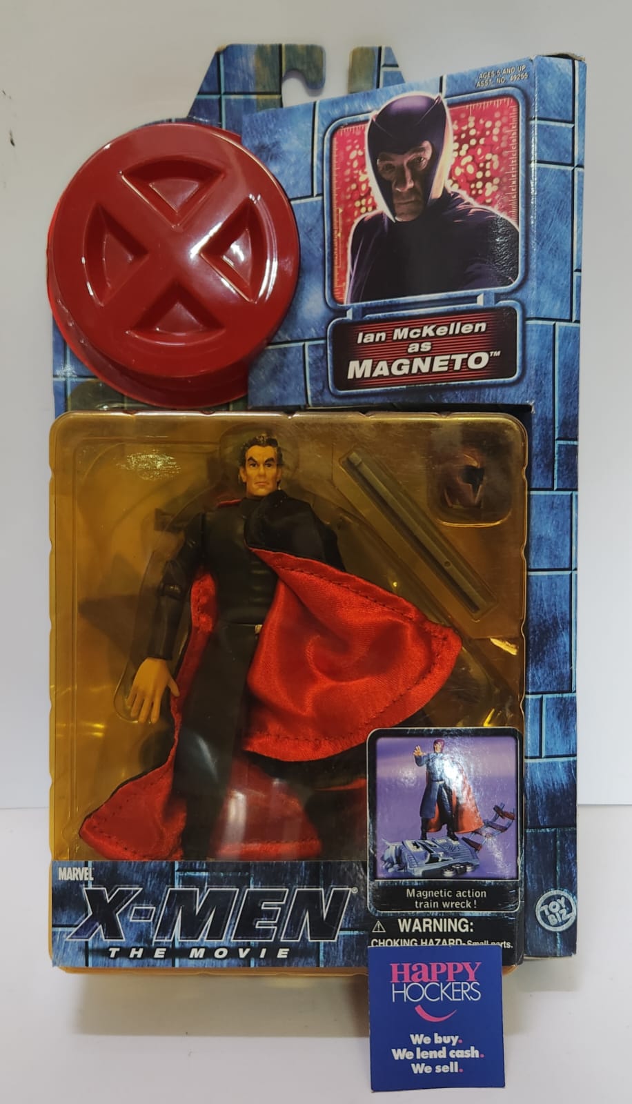 TOY BIZ X-MEN THE MOVIE ACTION FIGURE MODEL: MAGNETO, MAGNETIC ACTION TRAIN WRECK