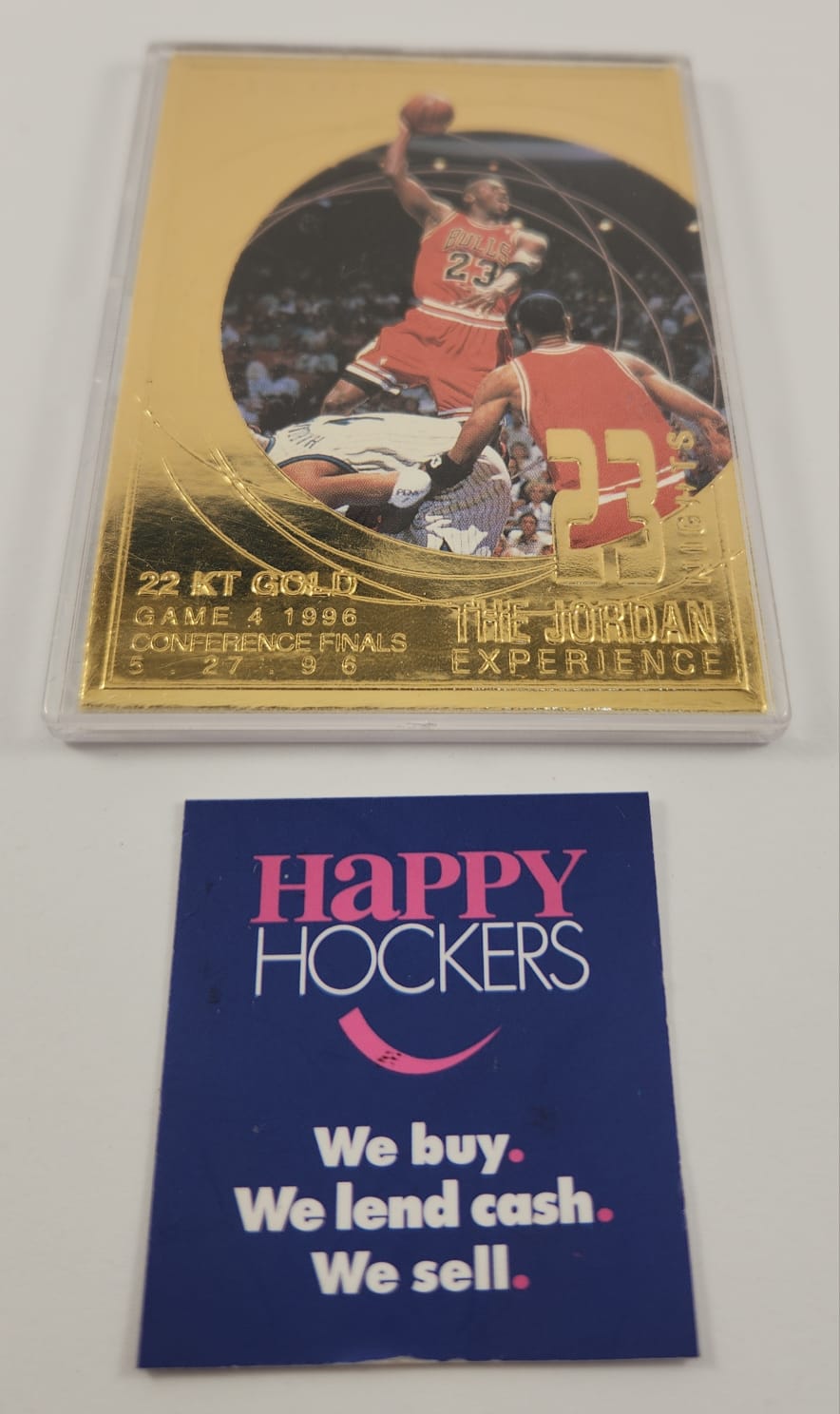 UPPER DECK BASKETBALL CARD, 23 NIGHTS THE JORDAN EXPERIENCE. #03601 WRAPPED IN THIN 22KT GOLD FILM