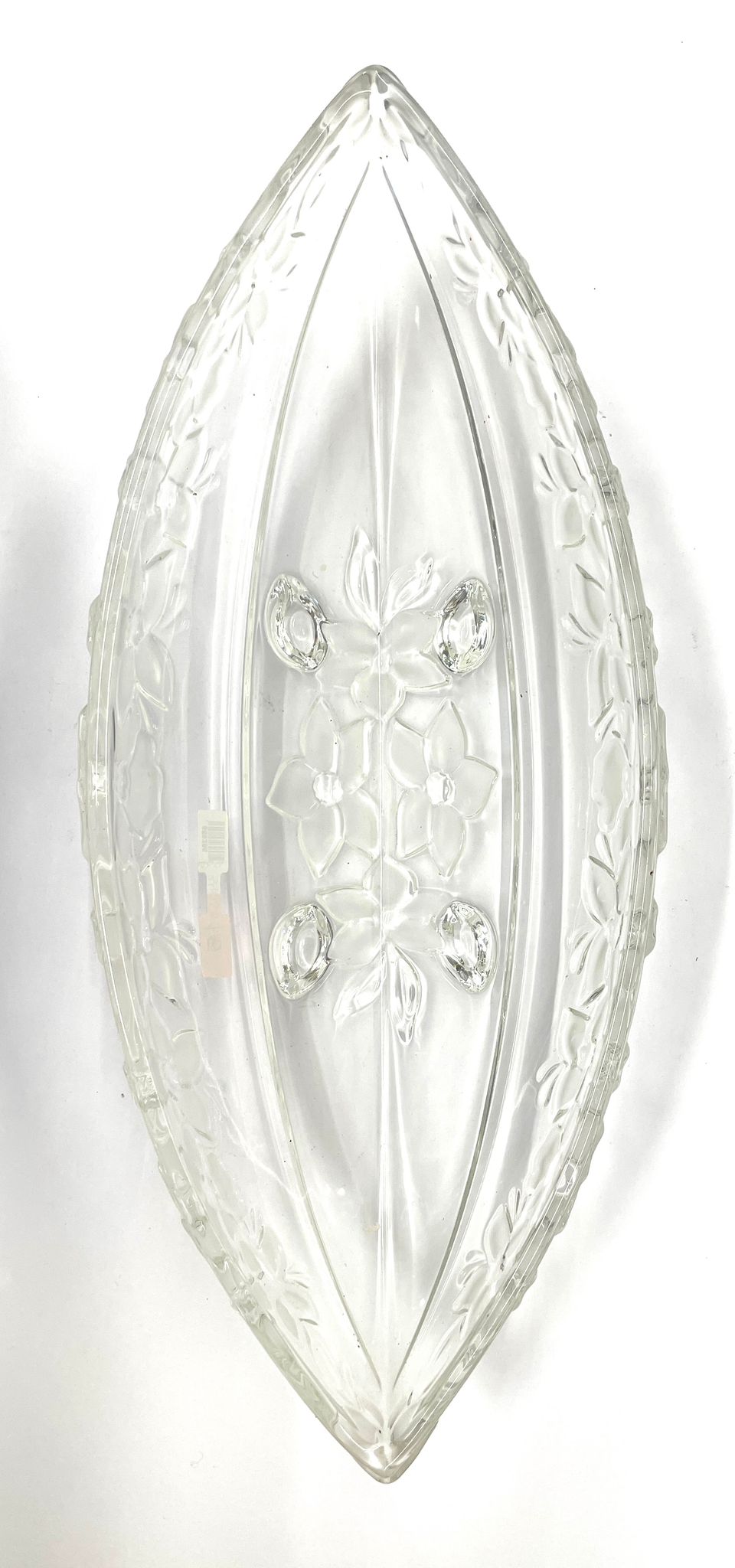 OVAL GLASS BOWL WITH FLORAL PATTERN