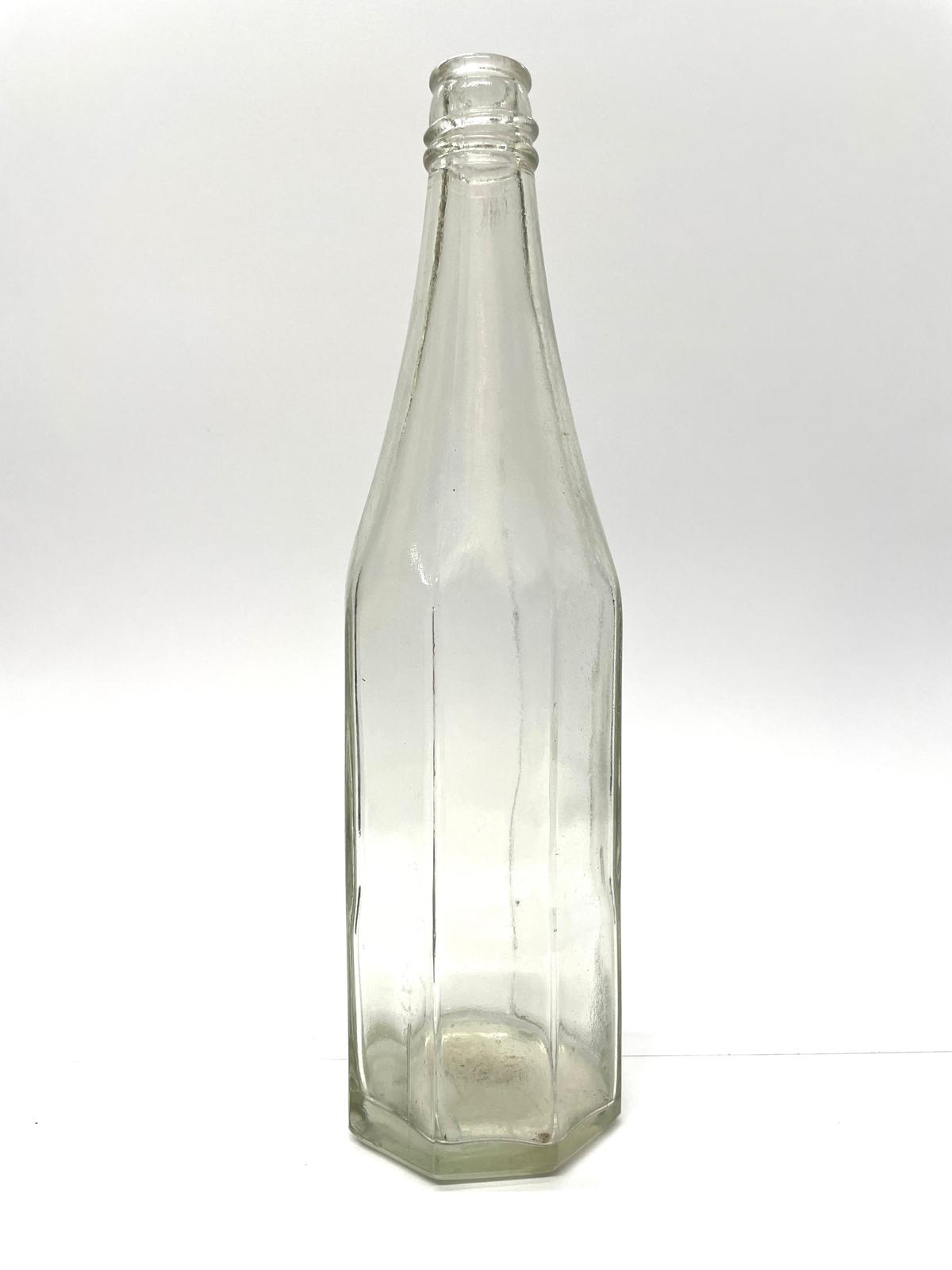 VINTAGE HEXAGONAL GLASS BOTTLE