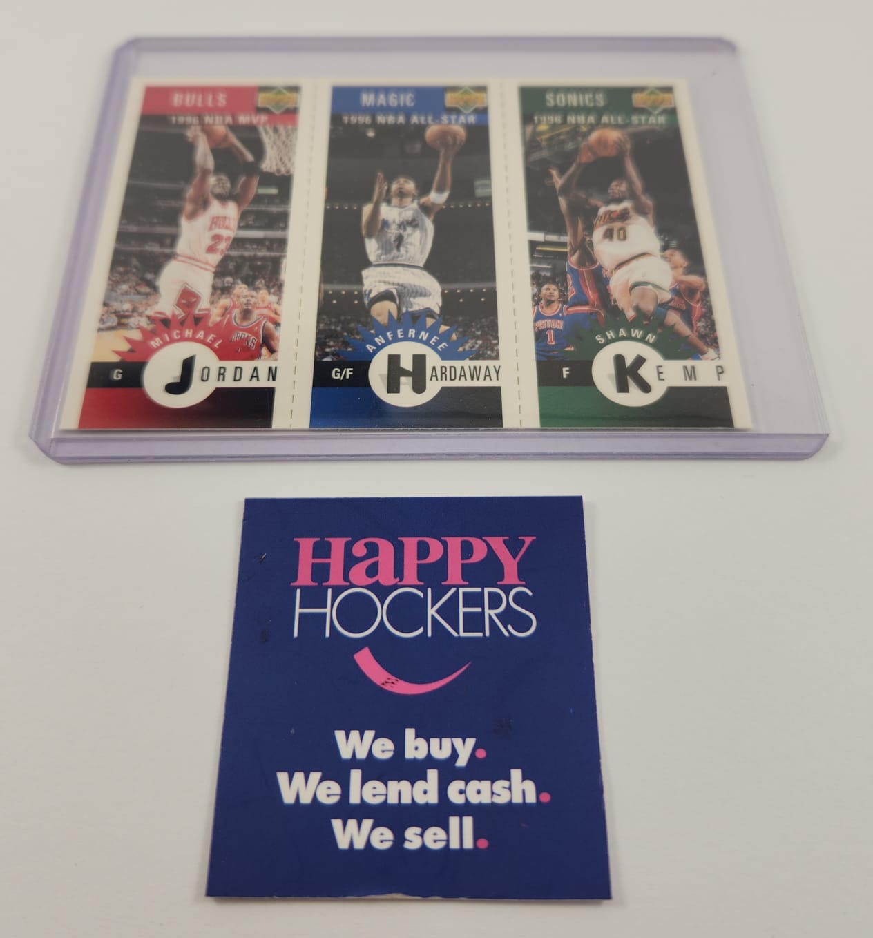 UPPER DECK TRIPLE MINI BASKETBALL CARD, JORDAN HARDAWAY KEMP