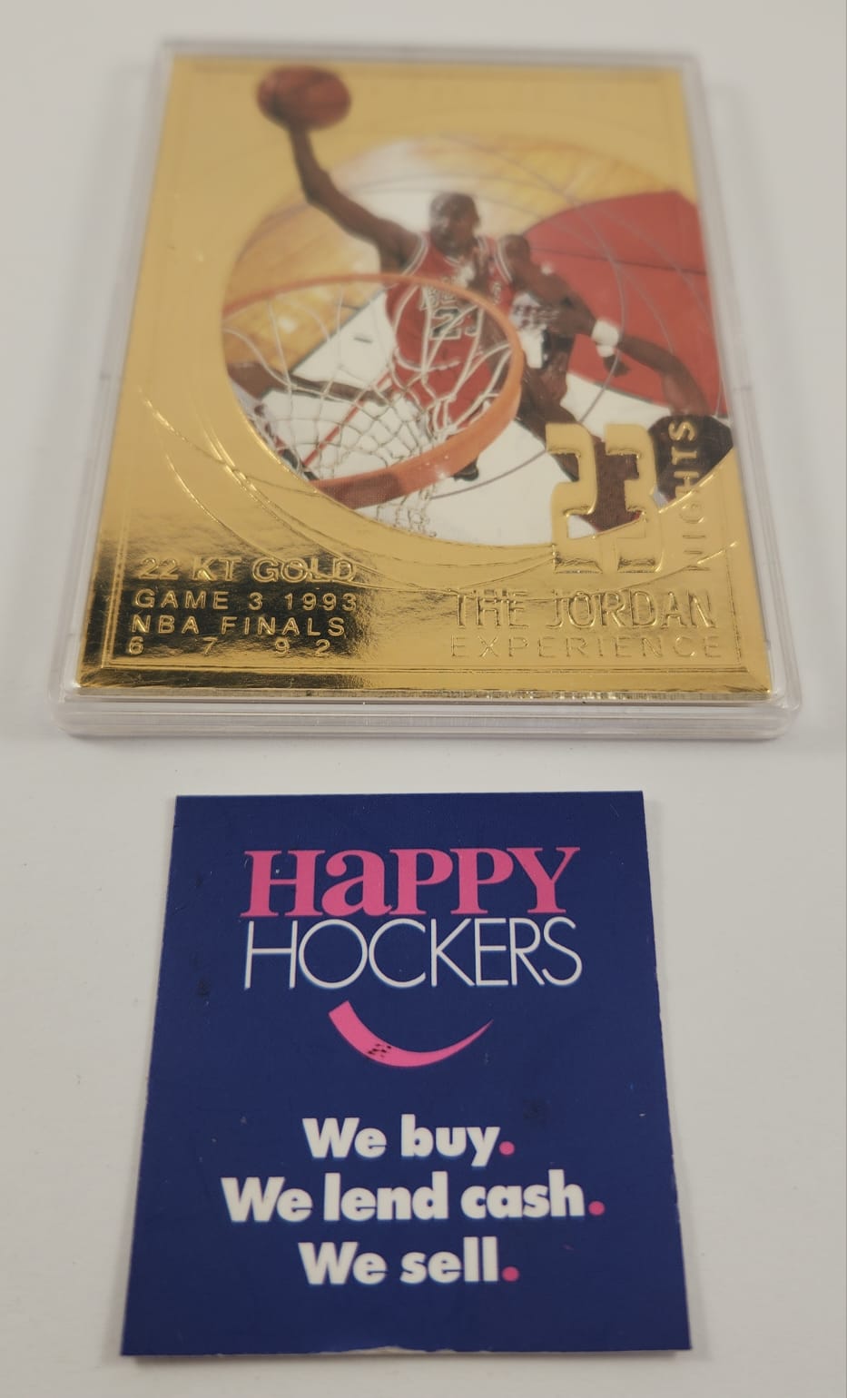 UPPER DECK BASKETBALL CARD, 23 NIGHTS THE JORDAN EXPERIENCE. #03544 WRAPPED IN THIN 22KT GOLD FILM.