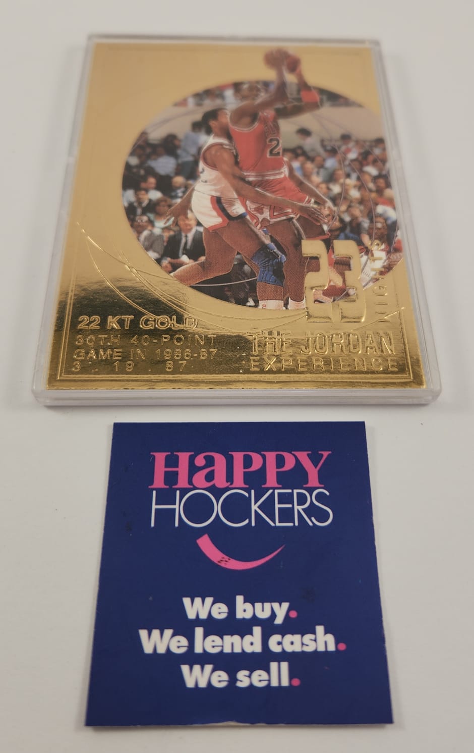 UPPER DECK BASKETBALL CARD, 23 NIGHTS THE JORDAN EXPERIENCE. #04317 WRAPPED IN THIN 22KT GOLD FILM