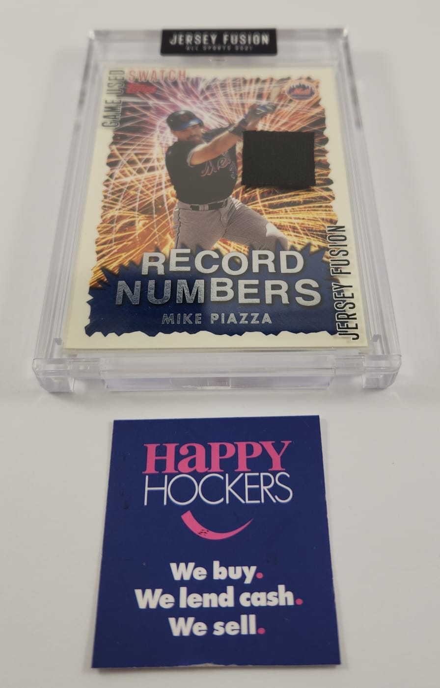 JERSEY FUSION TOPPS BASEBALL TRADING CARD RECORD NUMBERS, MIKE PIAZZA JF-MP03