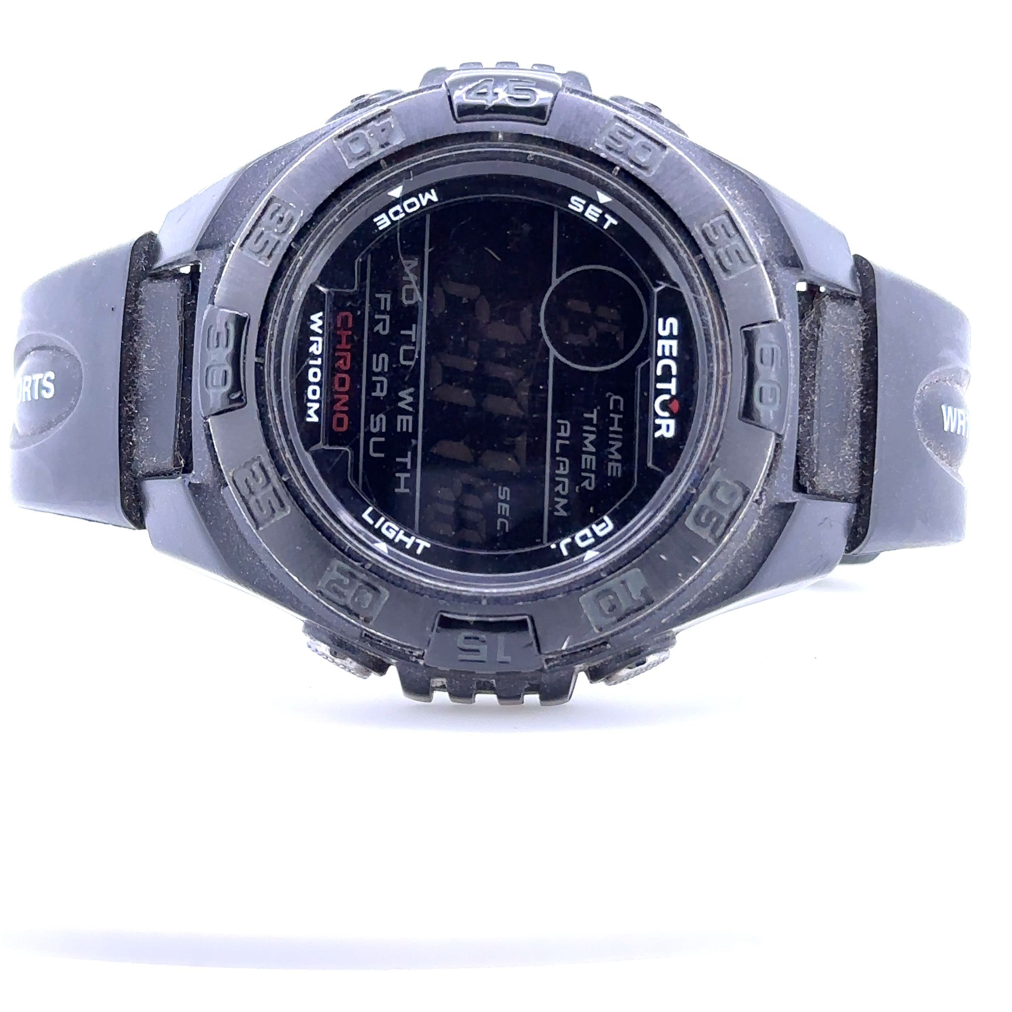 SECTOR DIGITAL WATCH WITH A BLACK RUBBER BAND