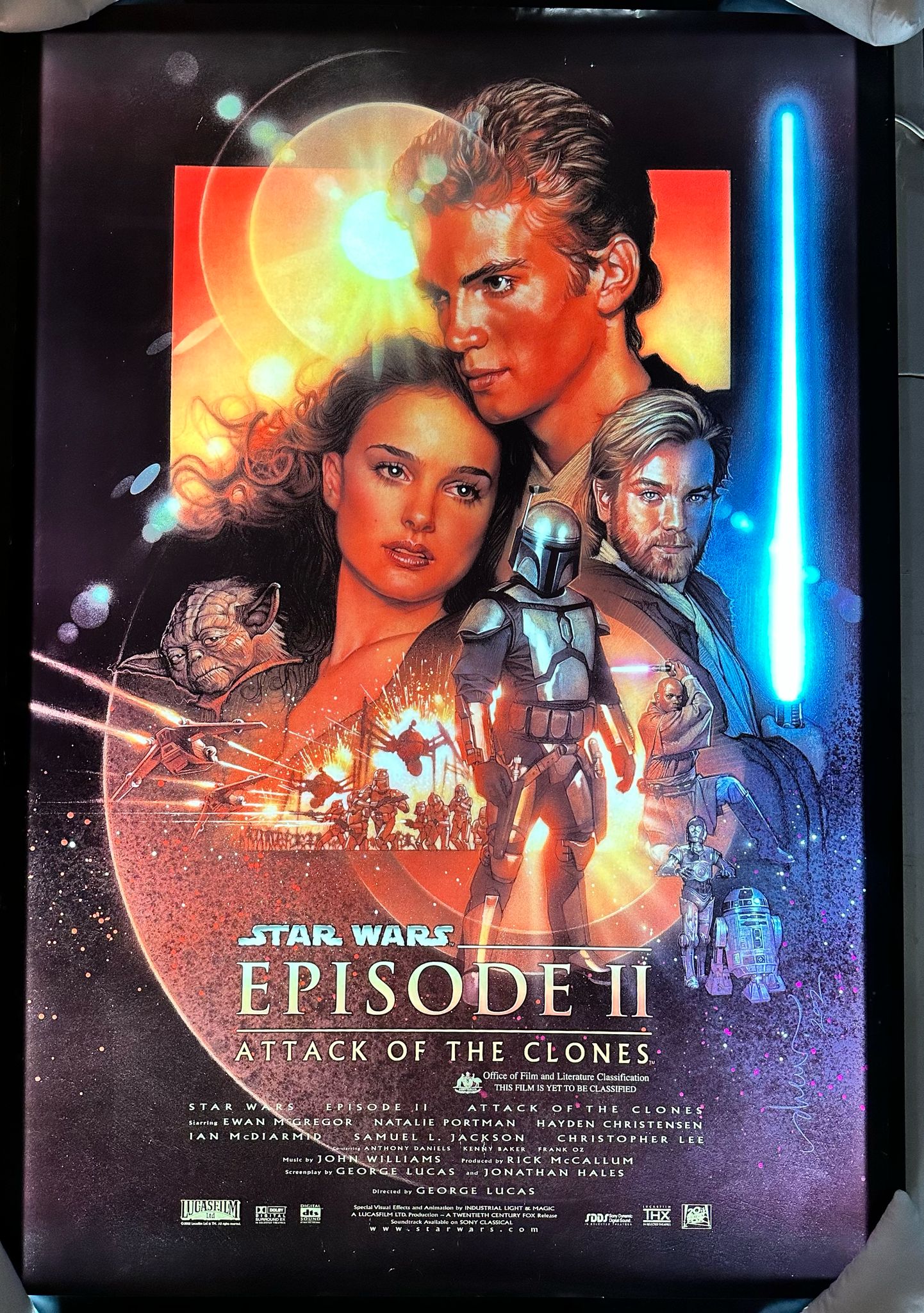 DREW STRUZEN AUTOGRAPHED STAR WARS EPISODE II ATTACK OF THE CLONES POSTER (2002)