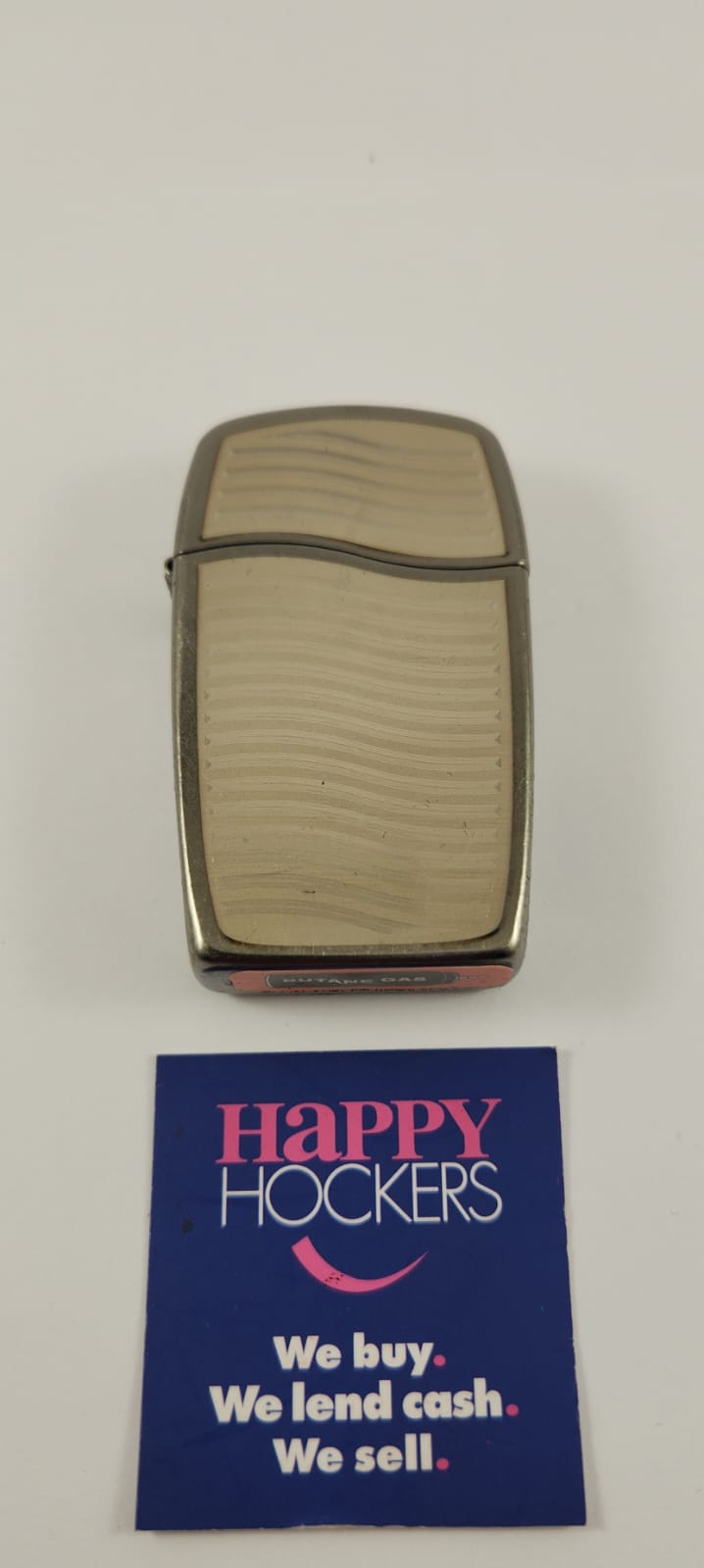 ZIPPO BLU BUTANE GAS LIGHTER 30032 MADE IN USA CHANNELED RIPPLE WAVE DESIGN NEVER GASSED