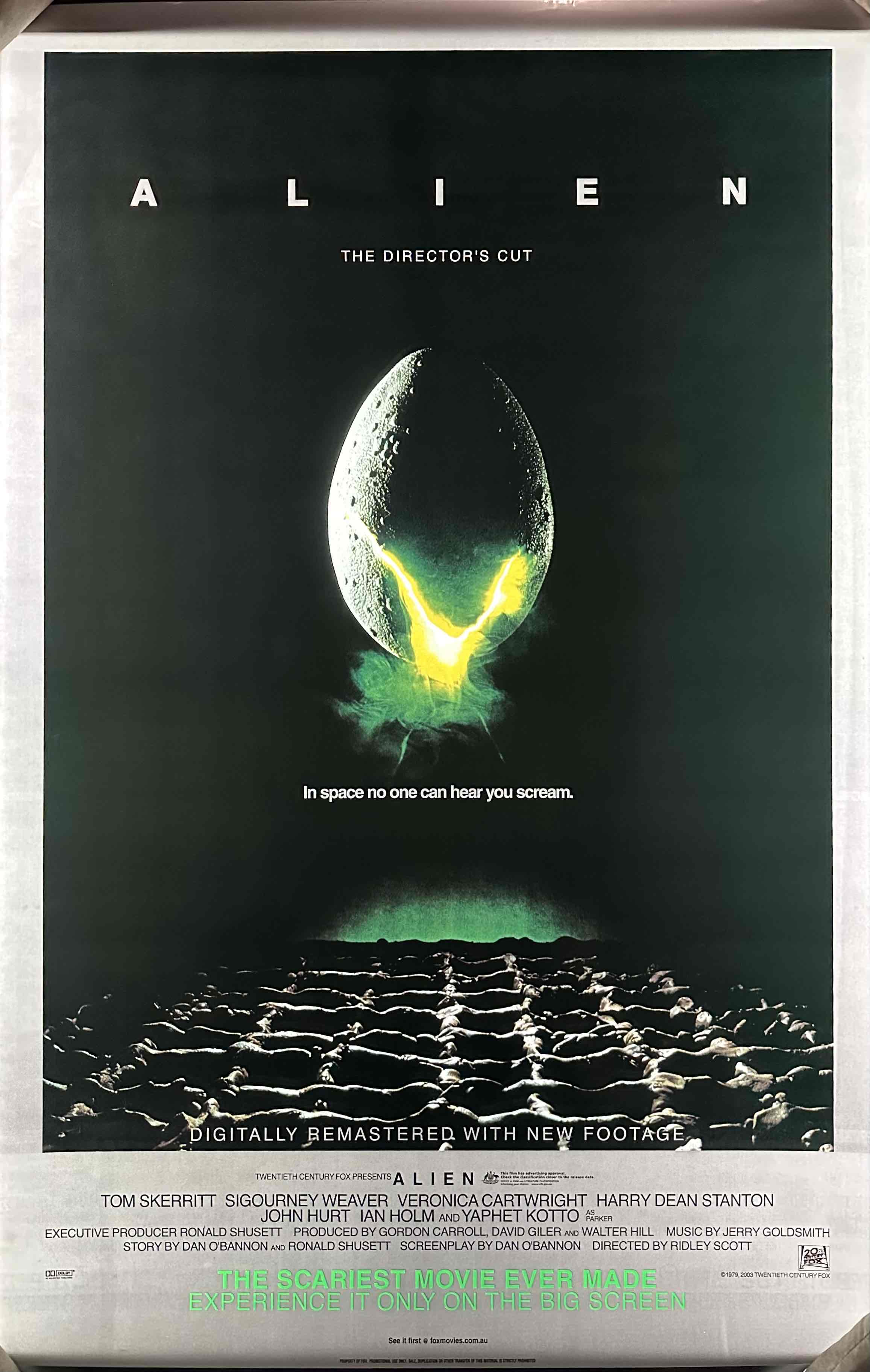 ALIEN THE DIRECTORS CUT 2003 AUSTRALIAN CINEMA DOUBLE SIDED ONE-SHEET MOVIE POSTER